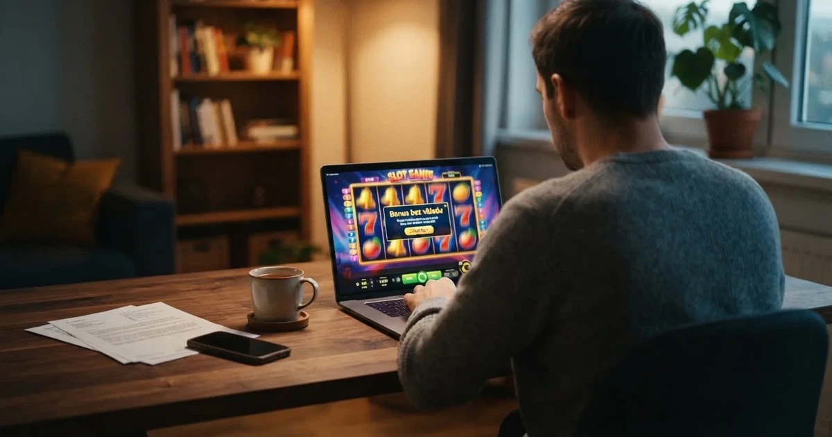 Rozhraní online kasina s nabídkou vstupního bonusu bez vkladu na automatech