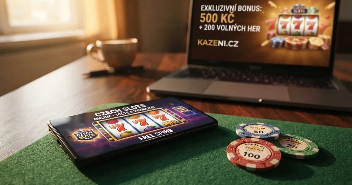 Koláž českých online casin s kartami bonusových nabídek a volnými otočkami na automatech
