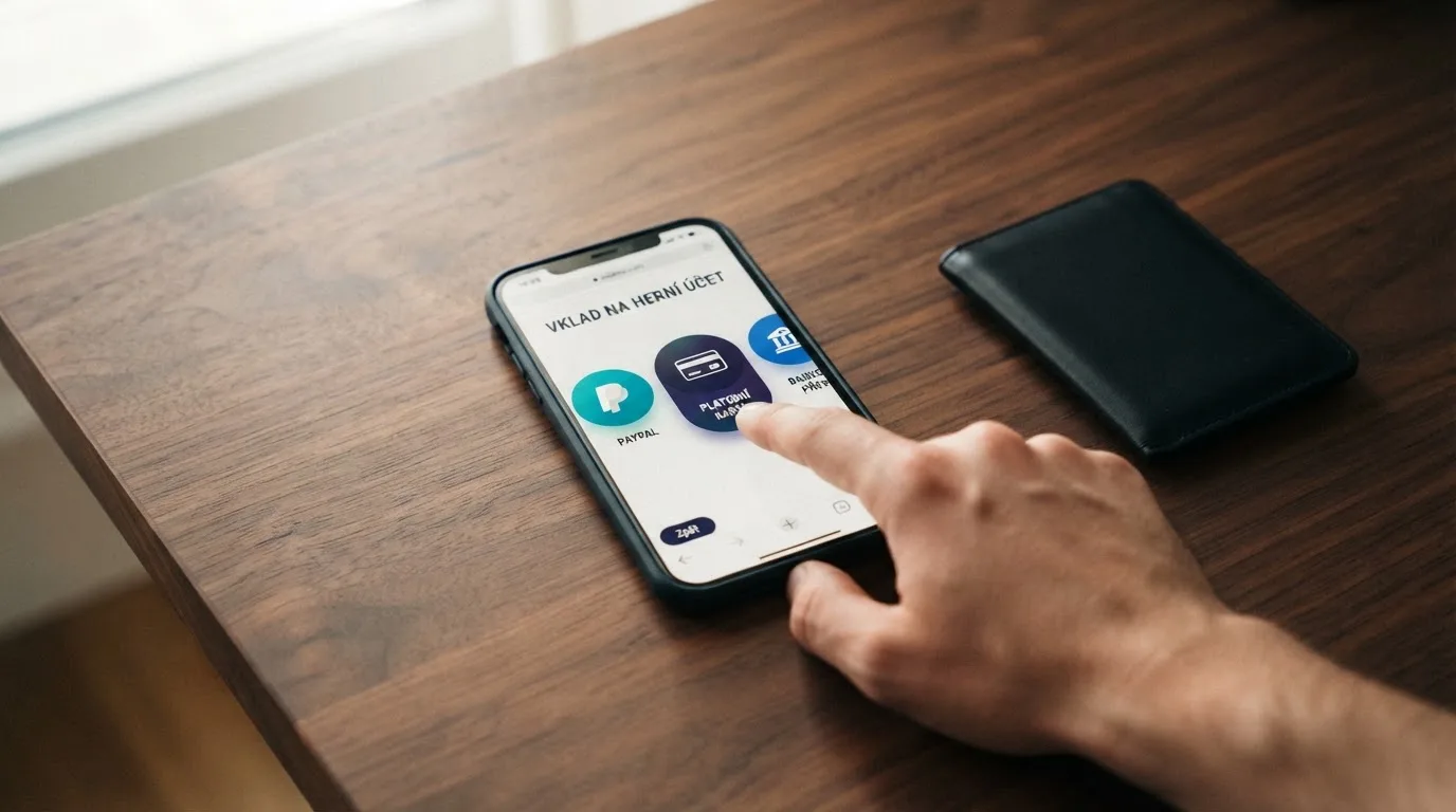 Displej mobilního telefonu s otevřenou platební bránou online kasina — viditelné ikony Google Pay, Apple Pay a platební karty