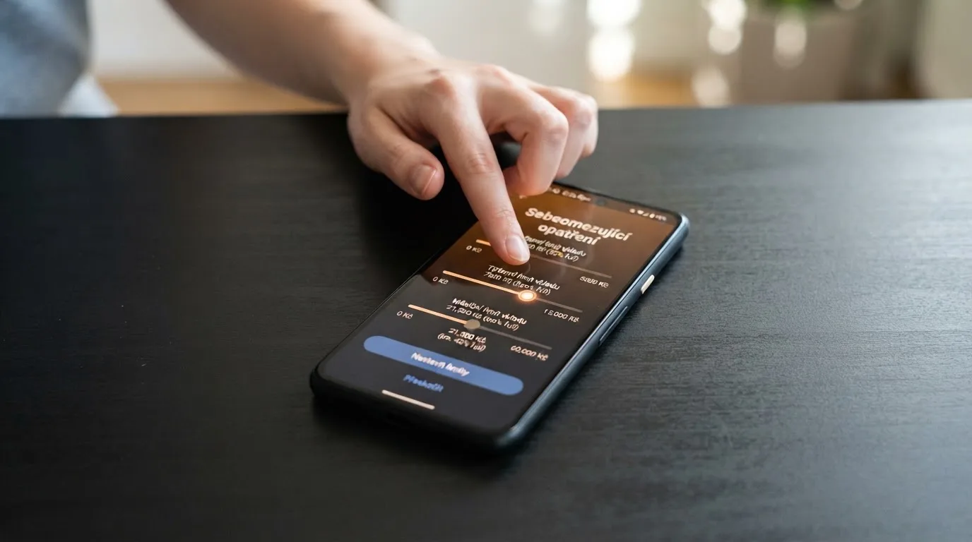 Formulář s posuvníky pro nastavení denního, týdenního a měsíčního limitu vkladů v českém online casinu