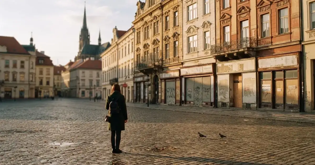Pohled na centrum Plzně, kde dříve fungovala kamenná kasina a herny — dnes už žádné nezbylo